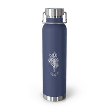 Load image into Gallery viewer, 22oz Vacuum Insulated Bottle Rose and Tulip Bee Design Mug Printify Navy 22oz