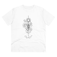 Load image into Gallery viewer, Bee, Tulips and Rose Organic T-shirt - Unisex T-Shirt Printify White 2XS 
